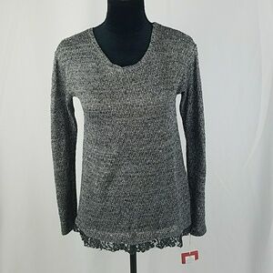 Mossimo women XS gray open knit long sleeve